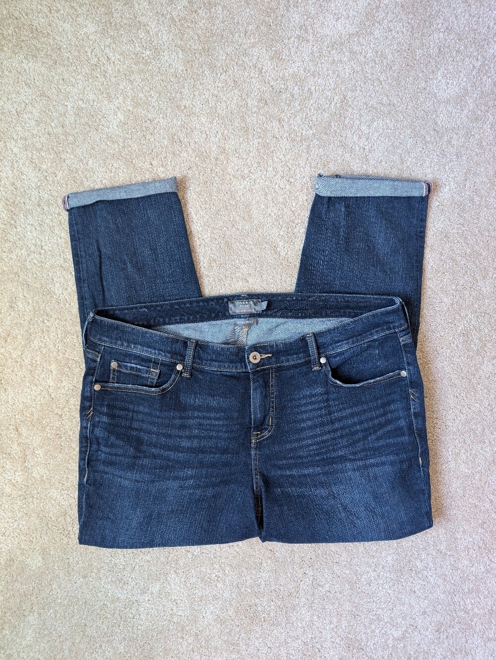 Torrid Boyfriend Straight Vintage Stretch Blue Denim Jeans
